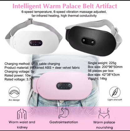 Ceinture Chauffante & Massage Intelligent pour le Ventre – Soulagement des Douleurs Menstruelles et Relaxation Abdominale