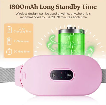 Ceinture Chauffante & Massage Intelligent pour le Ventre – Soulagement des Douleurs Menstruelles et Relaxation Abdominale